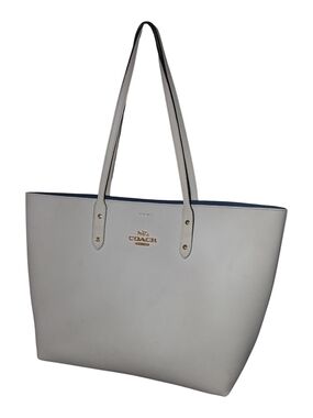 COACH Chalk Leather Tote with Gold Logo